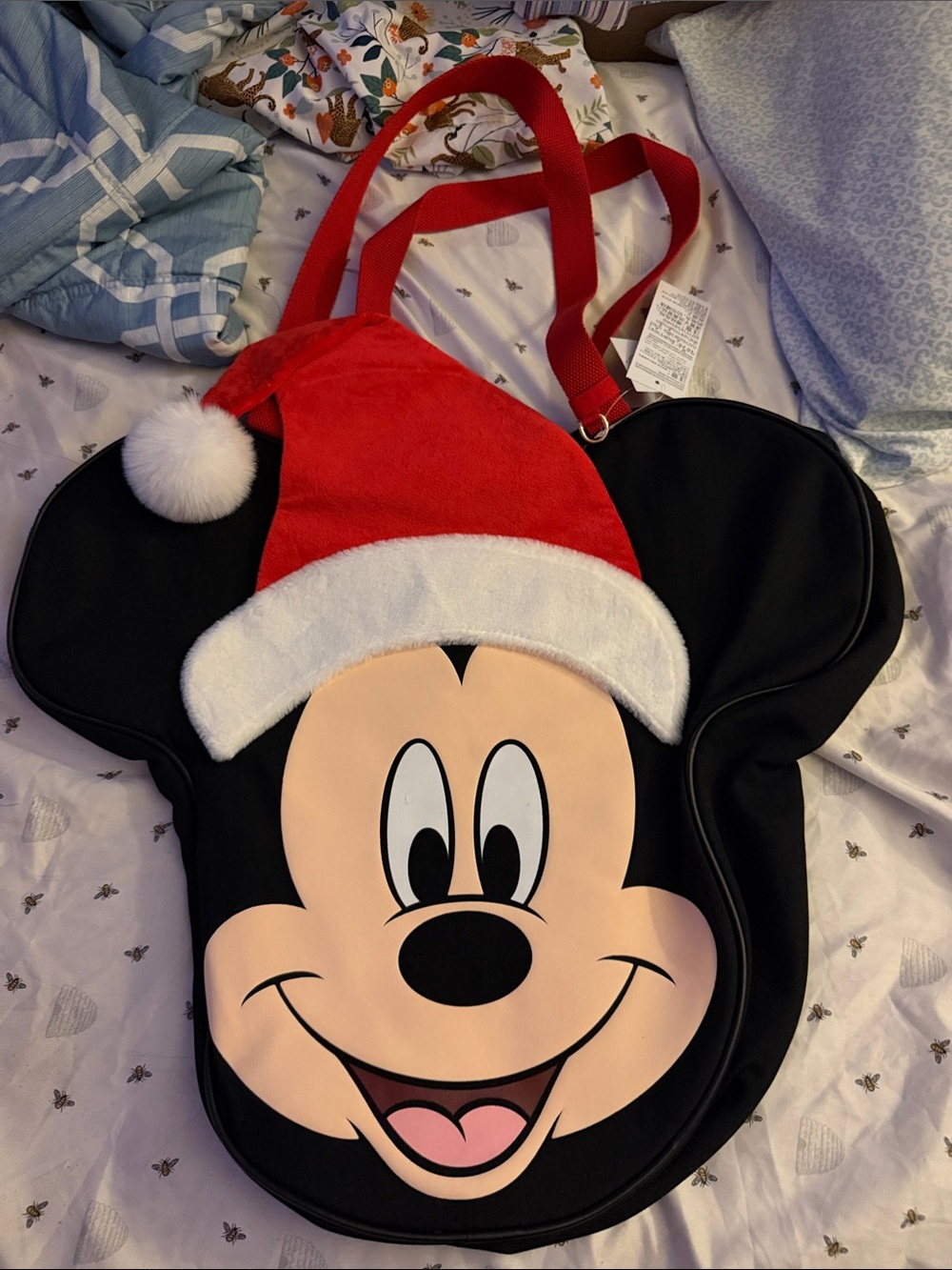 Disney Mickey Mouse Holiday Tote Bag - Black, Red, White, Cream